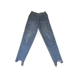 Vintage EYE STOPPERS Jeans Women's‎ Size 7 High Rise Denim Stirrup Cutout Hem